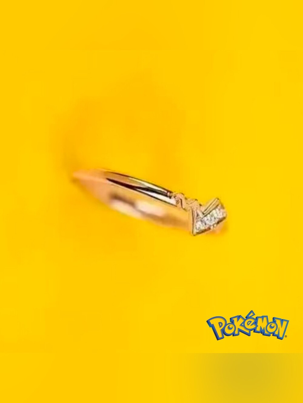 Pikachu Tail Pokemon Gold Tone Ring Size 6